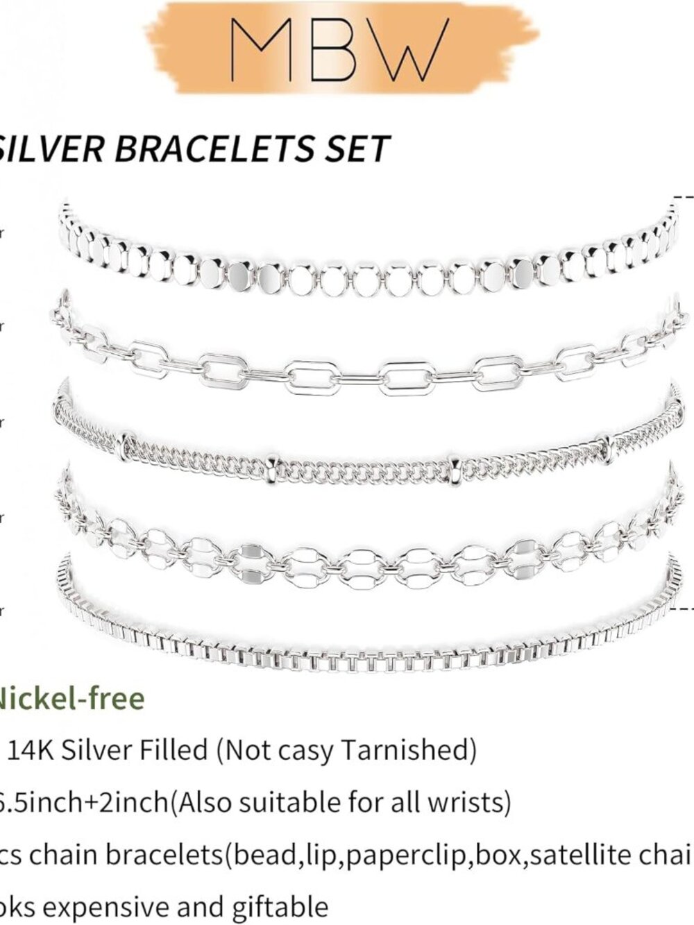 Sterling Silver Bracelets for Women Trendy, Minimalist Simple Dainty S925 Silver - Picture 5 of 9